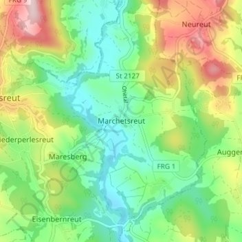 Marchetsreut topographic map, elevation, terrain
