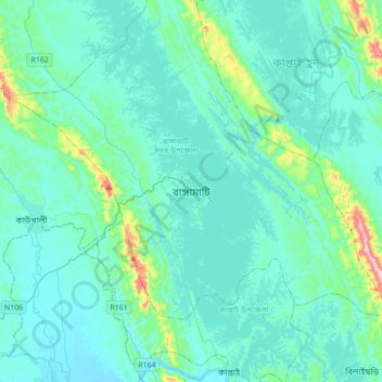 Rangamati topographic map, elevation, terrain