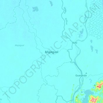Majagual topographic map, elevation, terrain