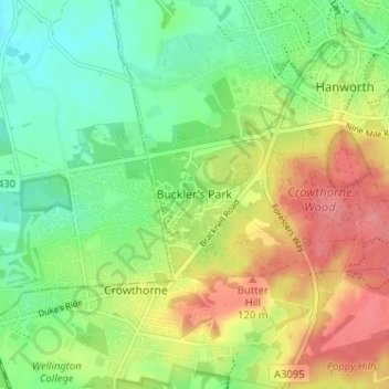 Buckler's Park topographic map, elevation, terrain