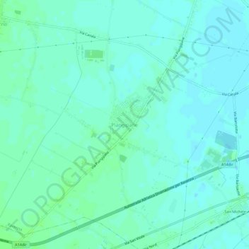 Piangipane topographic map, elevation, terrain