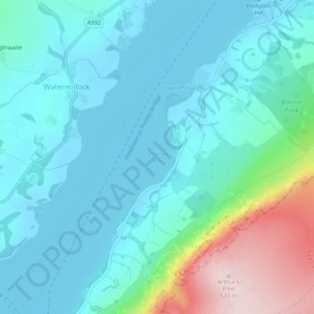 Sharrow Bay topographic map, elevation, terrain