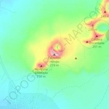 Calderón Hondo topographic map, elevation, terrain
