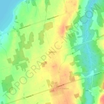 Nestleton topographic map, elevation, terrain