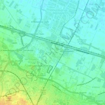 Mancasale topographic map, elevation, terrain