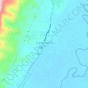 Kampung Jawa Uloi topographic map, elevation, terrain