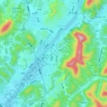 岙滩社区 topographic map, elevation, terrain