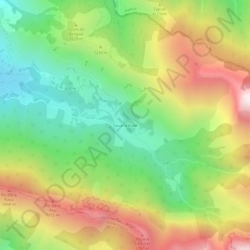 Soum d'Aulet topographic map, elevation, terrain