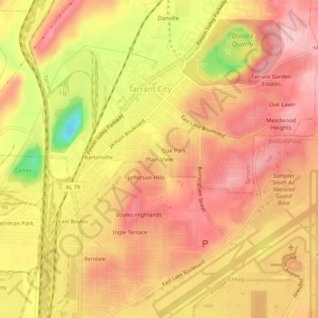 Plain View topographic map, elevation, terrain