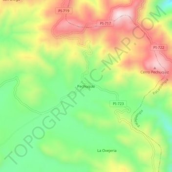 Pechuquiz topographic map, elevation, terrain