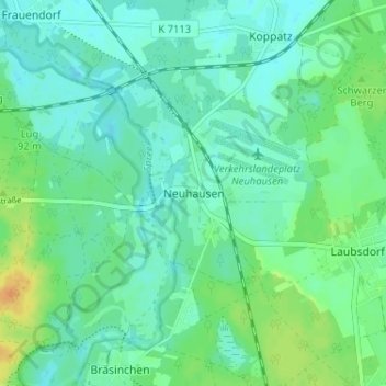 Neuhausen topographic map, elevation, terrain
