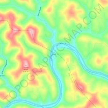 Duck topographic map, elevation, terrain