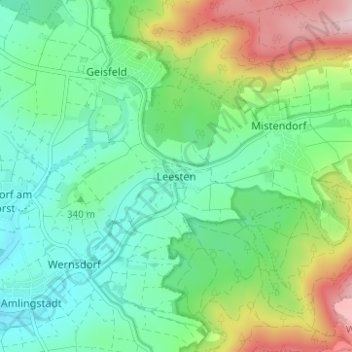 Leesten topographic map, elevation, terrain