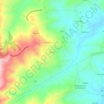 Carosi topographic map, elevation, terrain