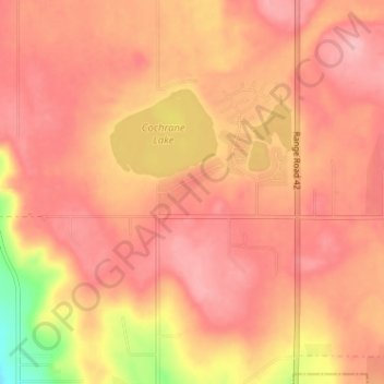 Cochrane Lake topographic map, elevation, terrain