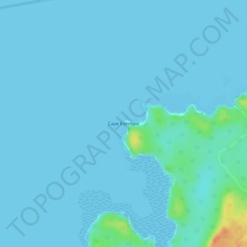 Cape Edensaw topographic map, elevation, terrain