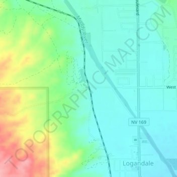 Amber topographic map, elevation, terrain