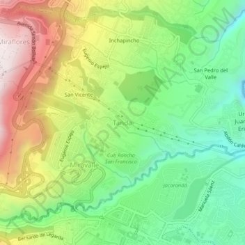 Tanda topographic map, elevation, terrain