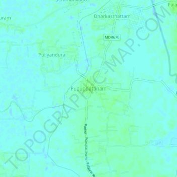 Puduppattinam topographic map, elevation, terrain