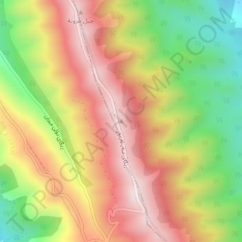 Azmar topographic map, elevation, terrain