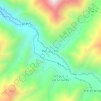 Espíritu Santo topographic map, elevation, terrain