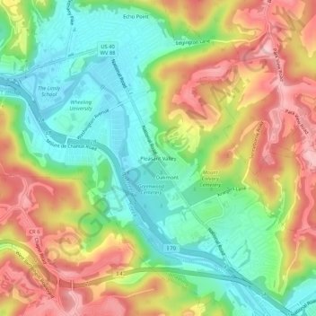 Pleasant Valley topographic map, elevation, terrain