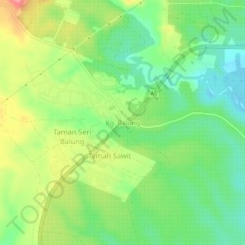 Kg. Balung topographic map, elevation, terrain