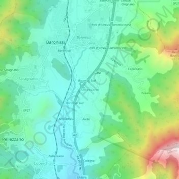 Antessano topographic map, elevation, terrain
