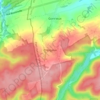 Presgaux topographic map, elevation, terrain