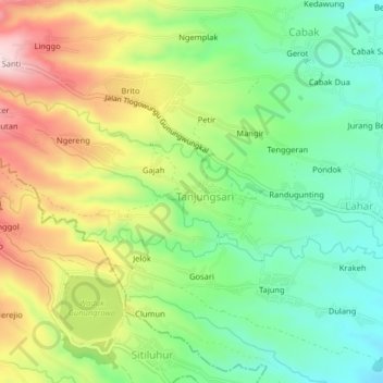 Semar topographic map, elevation, terrain
