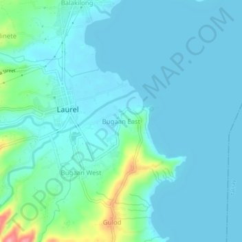 Bugaan East topographic map, elevation, terrain