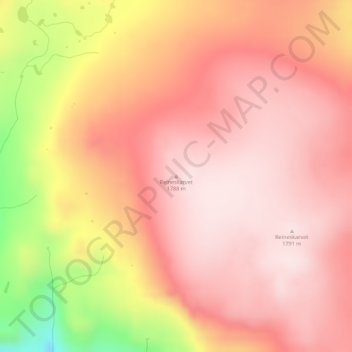 Reineskarvet topographic map, elevation, terrain