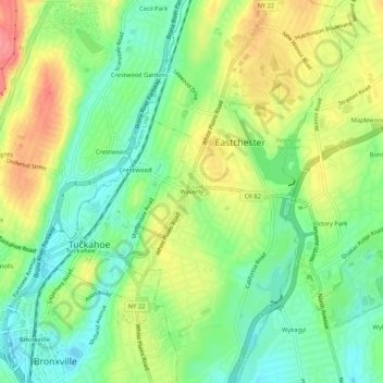 Waverly topographic map, elevation, terrain