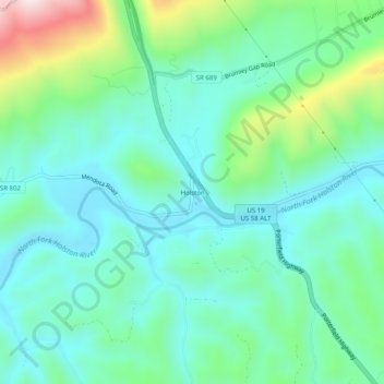 Holston topographic map, elevation, terrain