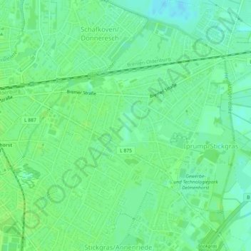Piekmoor topographic map, elevation, terrain
