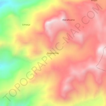 Ayamachay topographic map, elevation, terrain