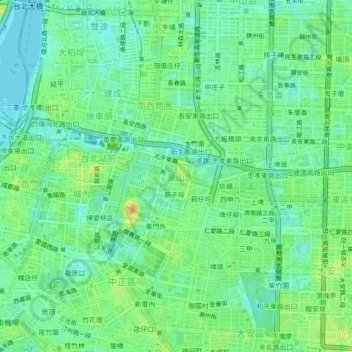 Huashan topographic map, elevation, terrain