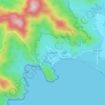 Rajegwesi topographic map, elevation, terrain