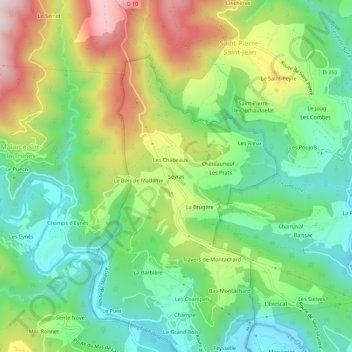 Seyras topographic map, elevation, terrain