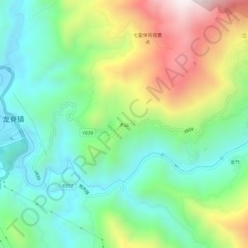 Dashan topographic map, elevation, terrain