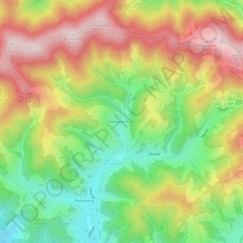 Hintereschbach topographic map, elevation, terrain