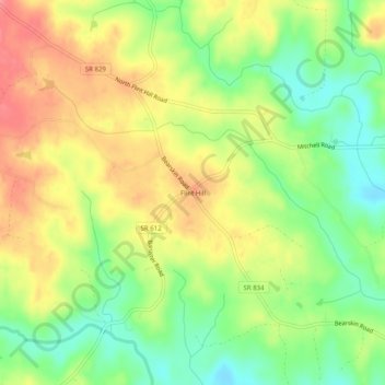 Flint Hill topographic map, elevation, terrain