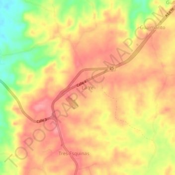 La Ye topographic map, elevation, terrain
