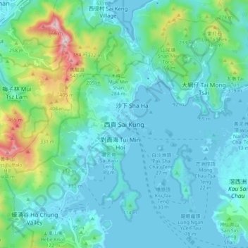 Sai Kung topographic map, elevation, terrain