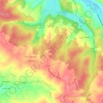 Beaugarie topographic map, elevation, terrain