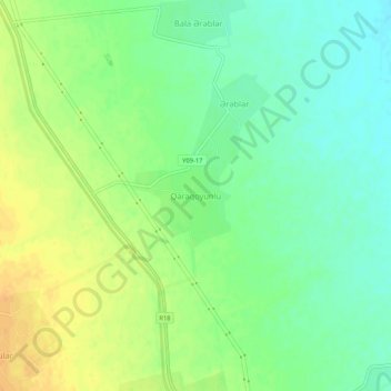 Qaraqoyunlu topographic map, elevation, terrain