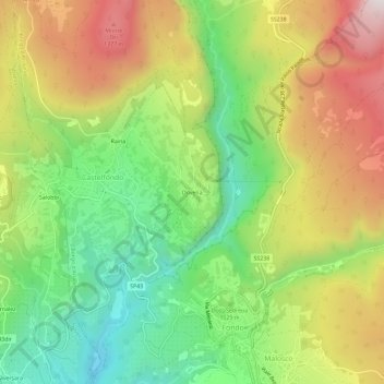 Dovena topographic map, elevation, terrain