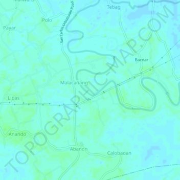 Malacanang topographic map, elevation, terrain