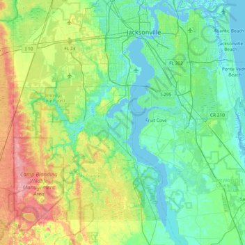 Fleming Island topographic map, elevation, terrain