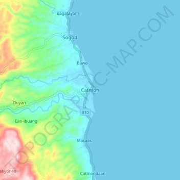 Catmon topographic map, elevation, terrain